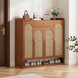 鞋架多层家用门口外楼道简易小窄鞋柜带门防尘鞋子收纳柜出租屋用