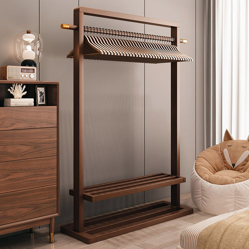 实木衣帽架可移动晾衣架