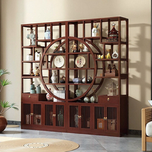 博古架实木新中式多宝格隔断茶叶展示置物架茶室办公室茶具收纳架