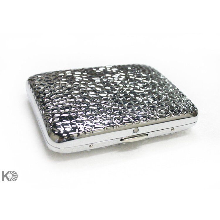 包邮双枪金属络纹16支装防压超薄男士不锈钢便携控烟型烟盒