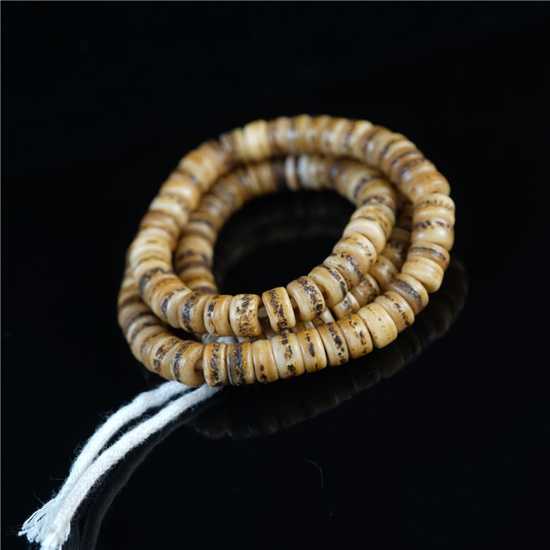 天然10mm西藏藏式天然牦牛骨原切佛珠108手串念珠藏传文玩骨串