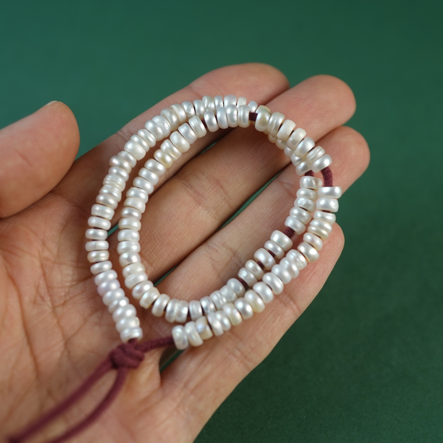 约6mm小尺寸西藏传天然素白珍珠108颗文玩手串两圈佛珠念珠手链