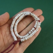 约6mm小尺寸西藏传天然素白珍珠108颗文玩手串两圈佛珠念珠手链