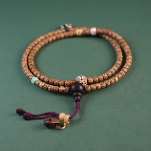 精品7mm西藏传老型星月菩提子108佛珠挂链手持念珠原创设计搭配