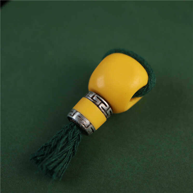 西藏传纯手工打磨黄料三通配件文玩佛头配饰散珠合成密胺配珠