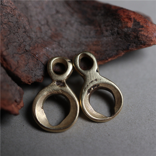 精品藏式手串配饰藏民手工铜挂环文玩手串小元素配珠计数卡侧挂坠