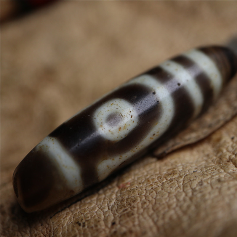 〓包老〓西藏精品老钥匙孔如意两眼料器天珠锁骨链配珠项坠散珠串