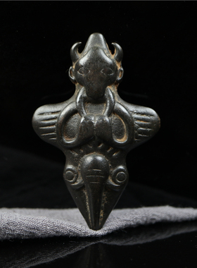 黑漆古皮壳熟稔 精品复刻藏式天铁托甲大鹏鸟吊坠随身脖挂颈饰品