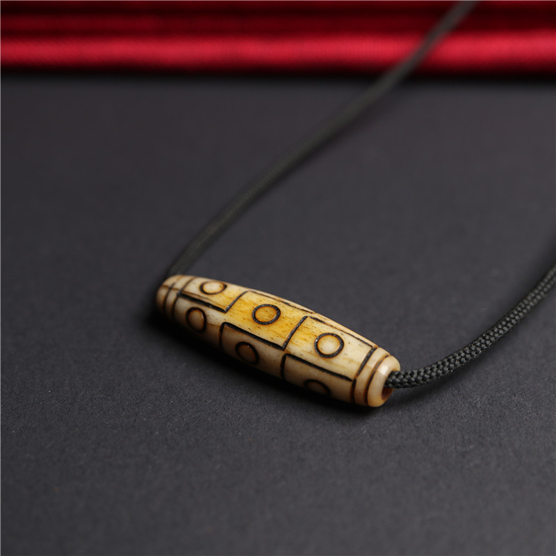 天然油润牦牛骨手工天珠藏式锁骨链配珠文玩手串隔珠九眼天珠配件