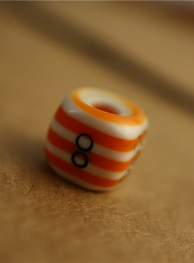 橙色 10mm料器方糖隔珠 百搭文玩散珠方块配珠手串手工塑料器顶珠