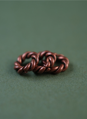 10mm麻花圈挂环西藏手工绞丝圆圈记数挂坠配件纯铜侧挂环隔片卡子