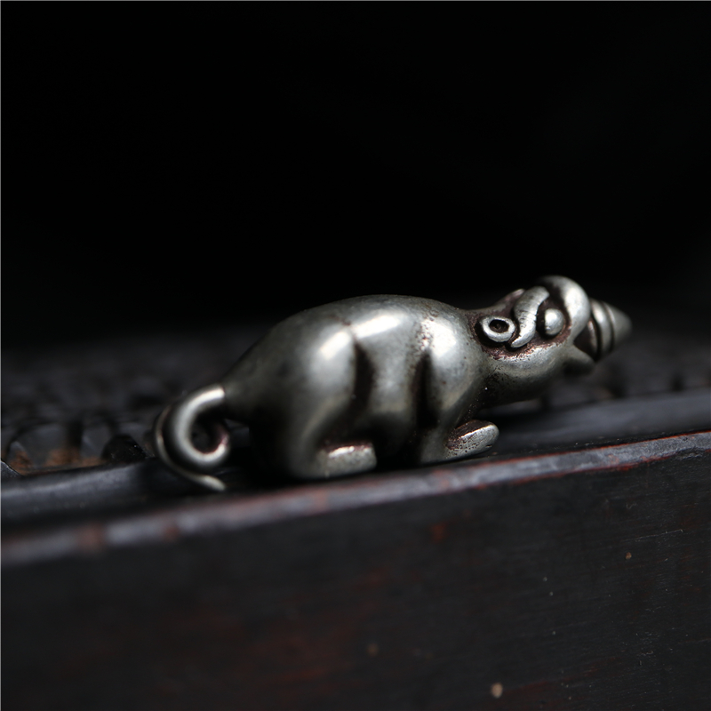 西藏特色黄财神吐宝鼠鼬招财鼠坠