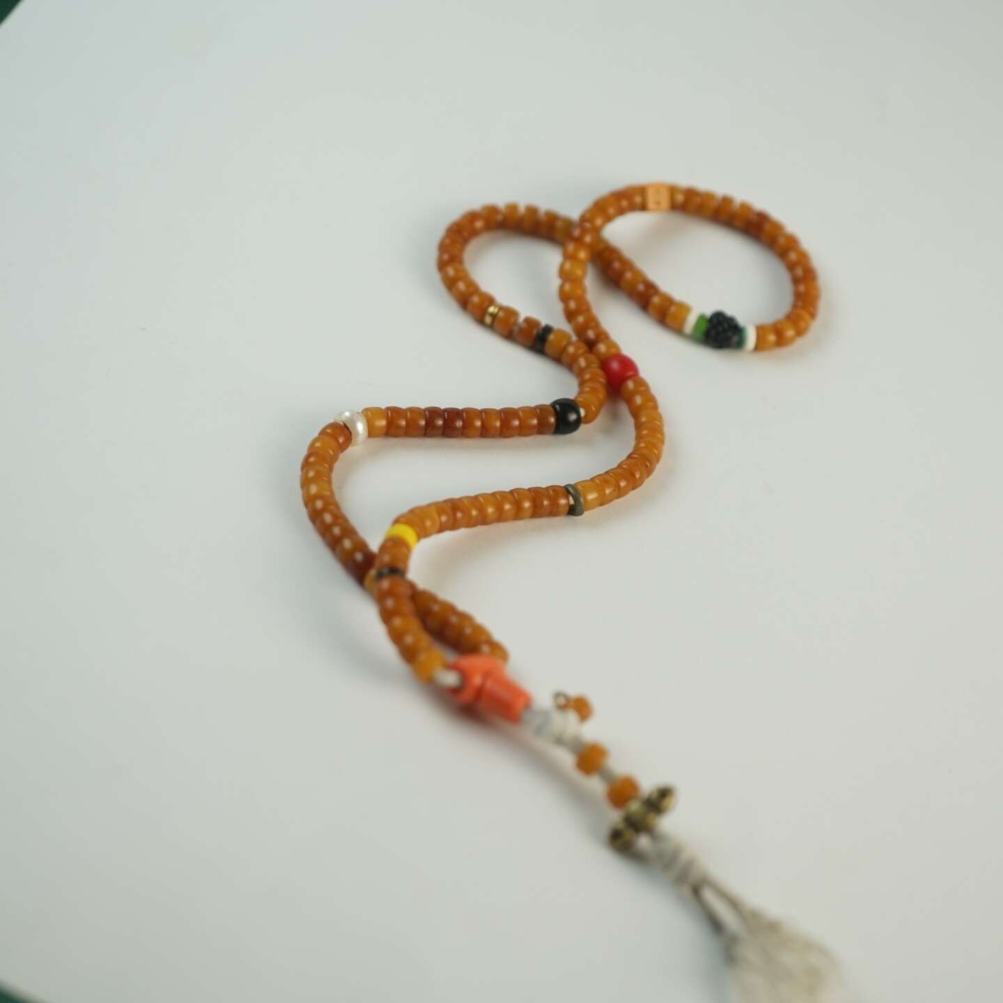 7mm西藏传天然牛骨佛珠手串骨珠藏式搭配脖挂108藏式骨串设计搭配