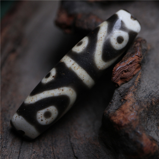 〓老〓清代老料器天珠达洛八眼天珠西藏手工天珠锁骨链坠配珠散珠