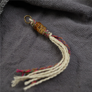 原创藏式文玩吊坠棉麻绳挂西藏佛珠配饰配件散珠记数卡子侧挂流苏