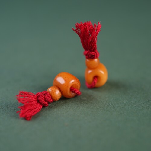 对孔9mm西藏传天然牦牛骨雕文玩小三通配珠菩提手串配饰佛头隔珠