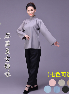 演出服古装老太太奶奶婆婆村妇女士汉服戏剧媒婆斜大襟盘扣搞笑装