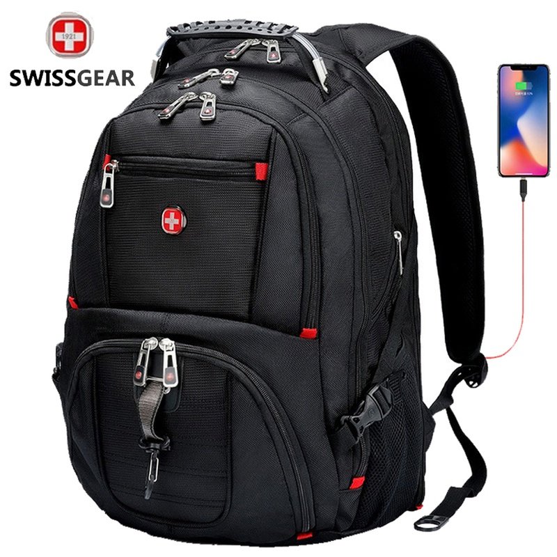 SWISSGEAR瑞士军刀双肩包男背包17.3寸大容量电脑书包多功能旅行
