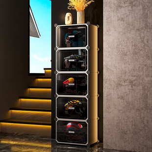 安全帽收纳柜子家用机车安全帽放置架机车装备收纳盒室内帽架展示