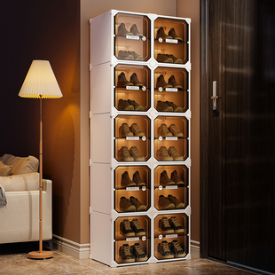 鞋柜收纳柜小窄家用门口多层不占地方鞋架子省空间透明收纳盒鞋盒