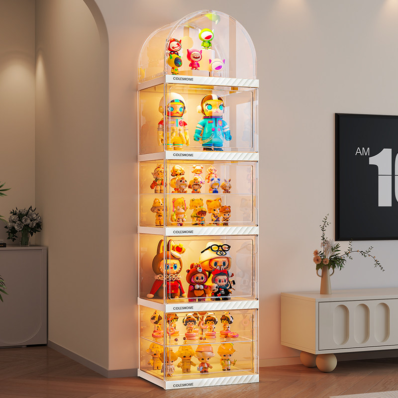 手办展示柜盲盒收纳适用乐高积木家用透明模型摆件儿童玩具置物架
