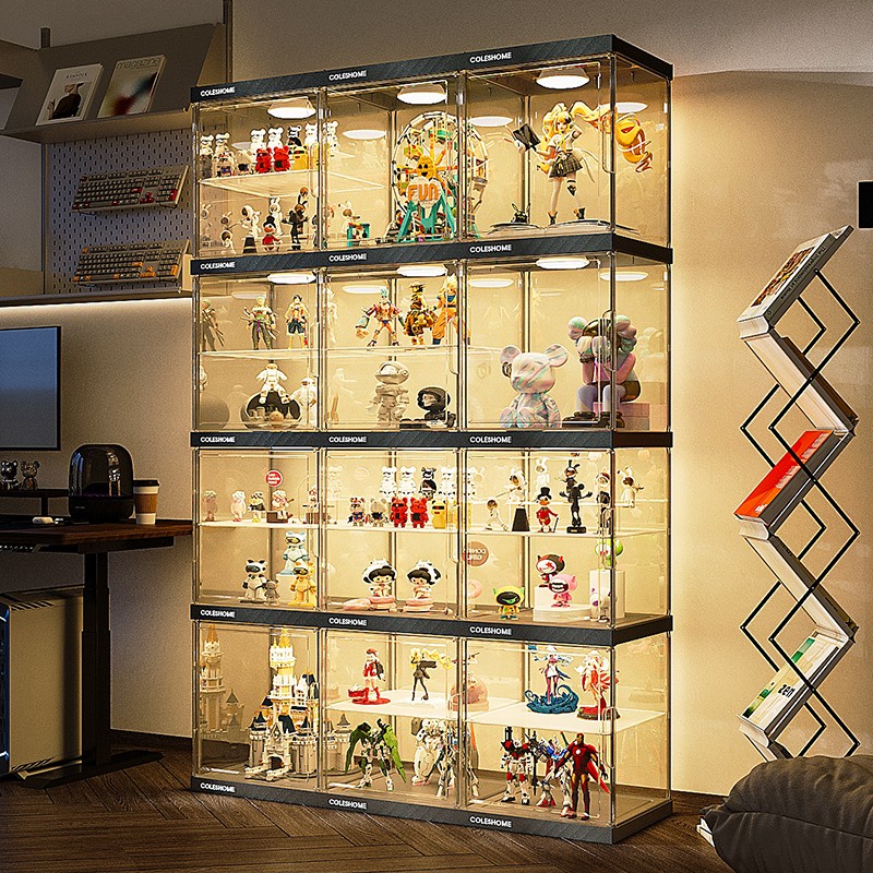 40加高自由组合分层-高透手办柜