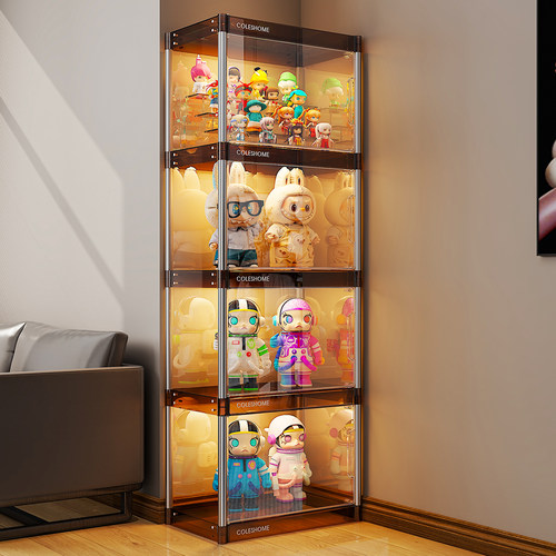 高清高透！手办展示柜带灯