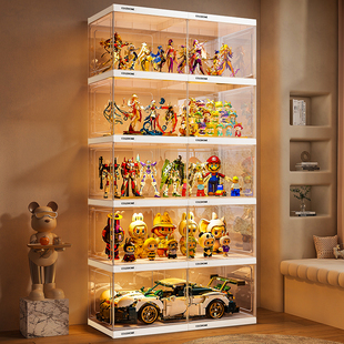 手办展示柜玩具车适用乐高收纳盒模型亚透明克力积木家用陈列架子