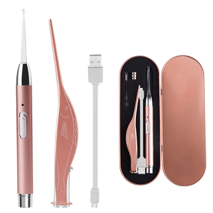 可充电发光耳勺掏耳神器儿童带灯挖耳勺宝宝扣耳朵屎镊子工具套装