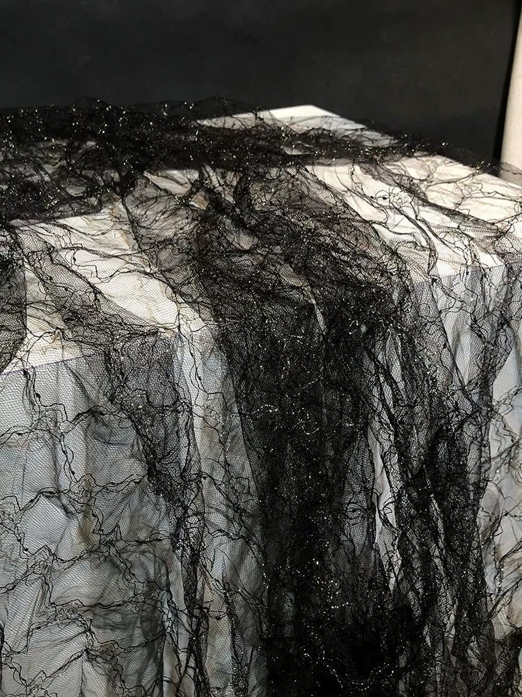 金丝线菱形玲珑蕾丝汉服布料连衣裙高档薄纱婚纱礼服拍照道具网纱
