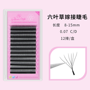 GLAMLASH自然浓密0.07mm六叶草嫁接睫毛6D不易散根一秒开花假睫毛