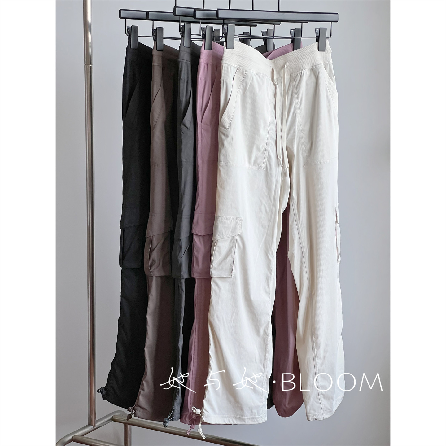 Dance女士系带松紧腰抽绳工装裤显瘦飒爽户外健身跑步运动丢丢裤