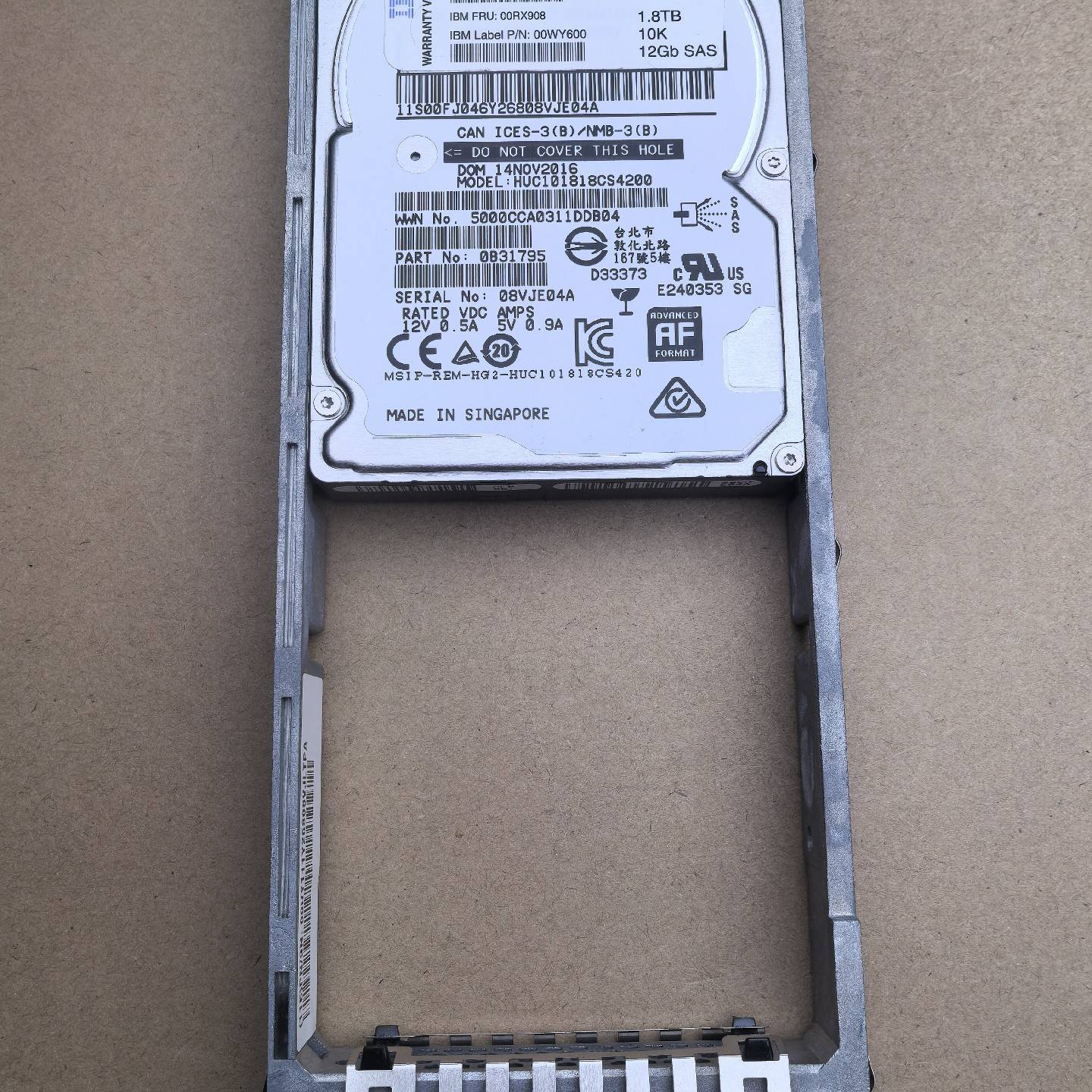 议价-IBM 00RX908 00RY111 1.8T SAS 1