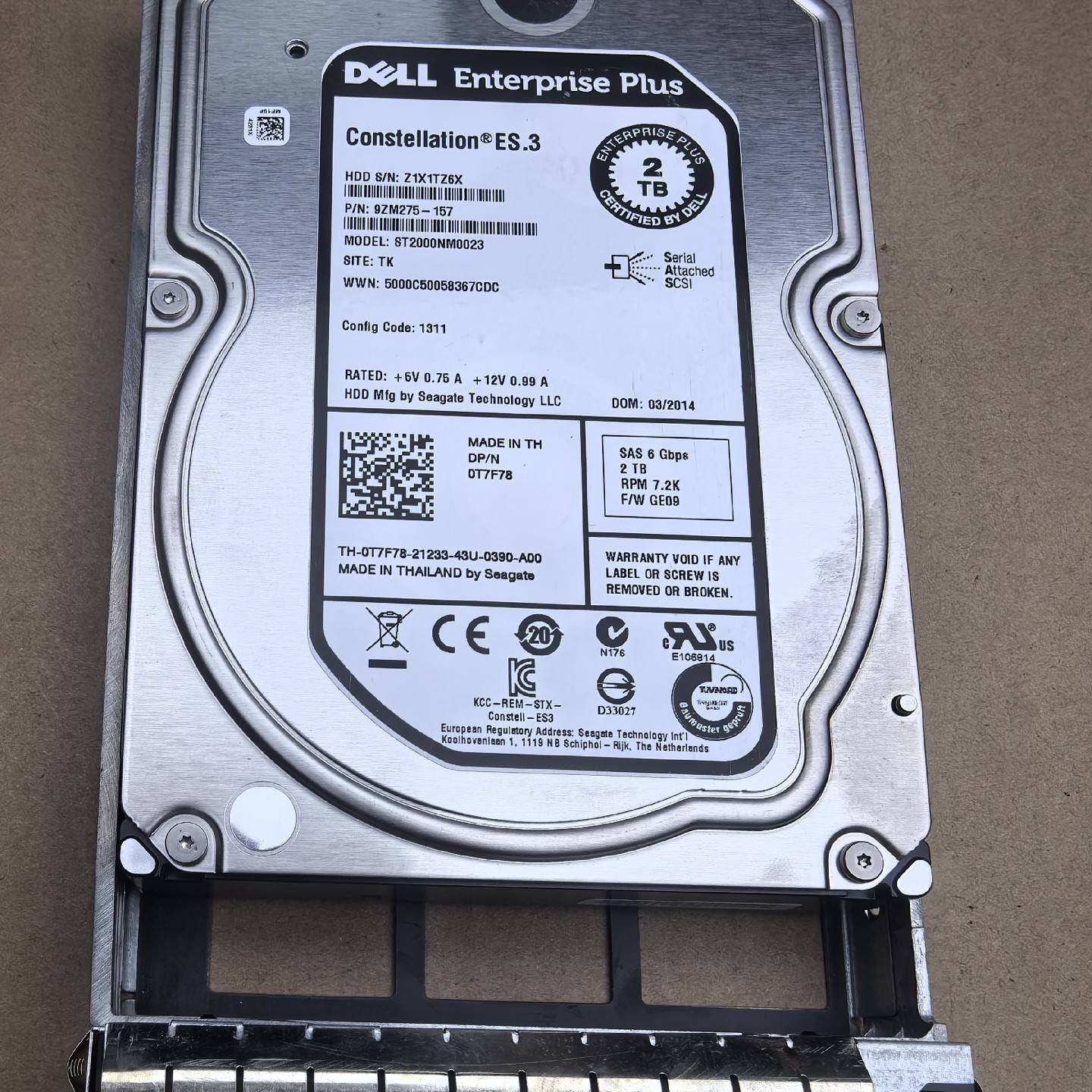 议价-DELL PS6100/6300 0T7F78 2T SAS
