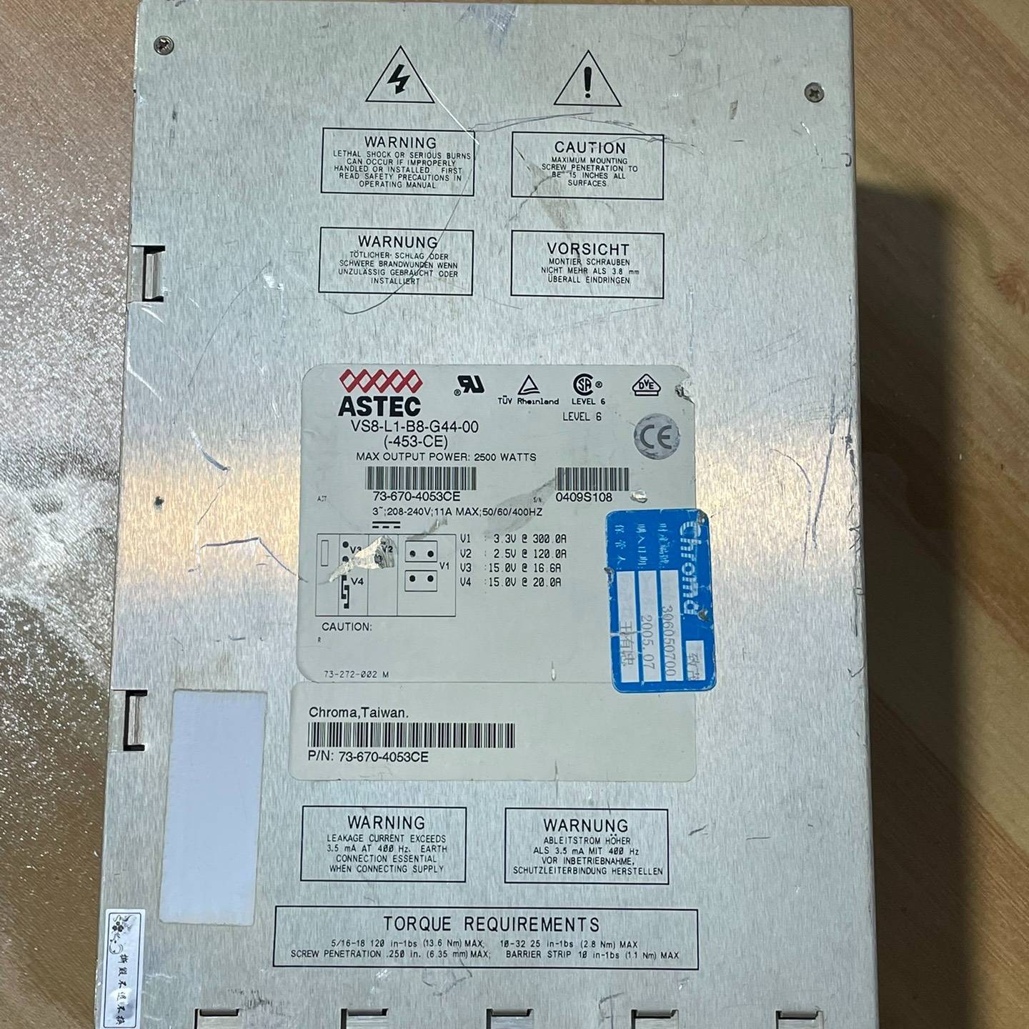 议价-ASTEC雅达电源 VS8-L1-B8-G44-00(-45