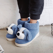 冬天家用棉鞋 卡通玩偶棉拖鞋 家居厚底托鞋 男士 女冬可爱动物棉拖鞋