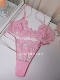 巨好看温柔甜美 纯欲粉色少女感文胸蕾丝超薄舒适性感内衣套装