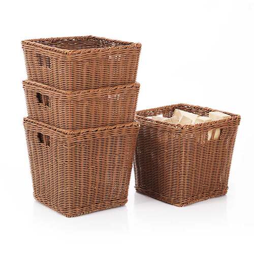 浅口/小号/中号手编筐名牌夹UFC早教幼儿童玩具收纳盒教具盒储物