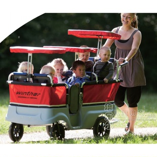 6位巴士推车 四轮车教玩具 幼儿早教园儿童遮阳手推车