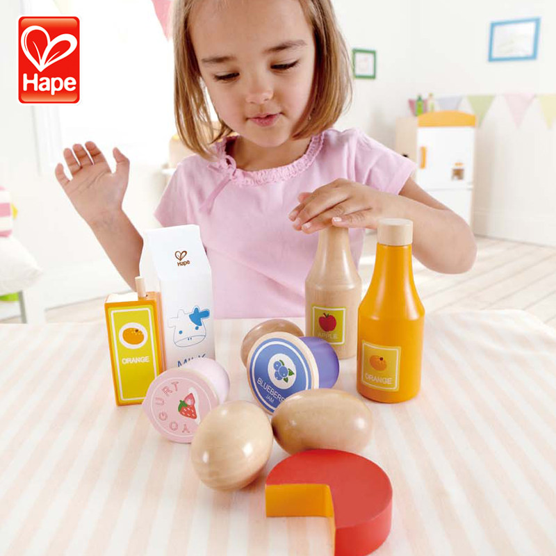 健康美食幼儿早教园儿童过娃娃家木质仿真食物牛奶鸡蛋玩具厨房配
