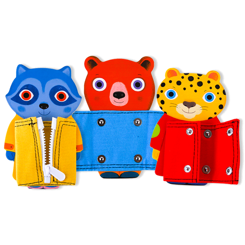 穿衣游戏djeco衣服扣扣子拉链按扣宝宝动手精细能力训练早教玩具