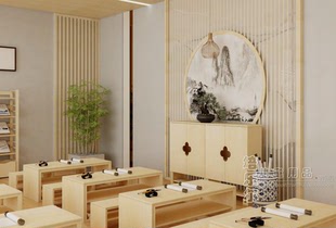 国学室 幼儿早教园儿童禅学桌禅学椅禅学柜禅学蒲团A组合柜