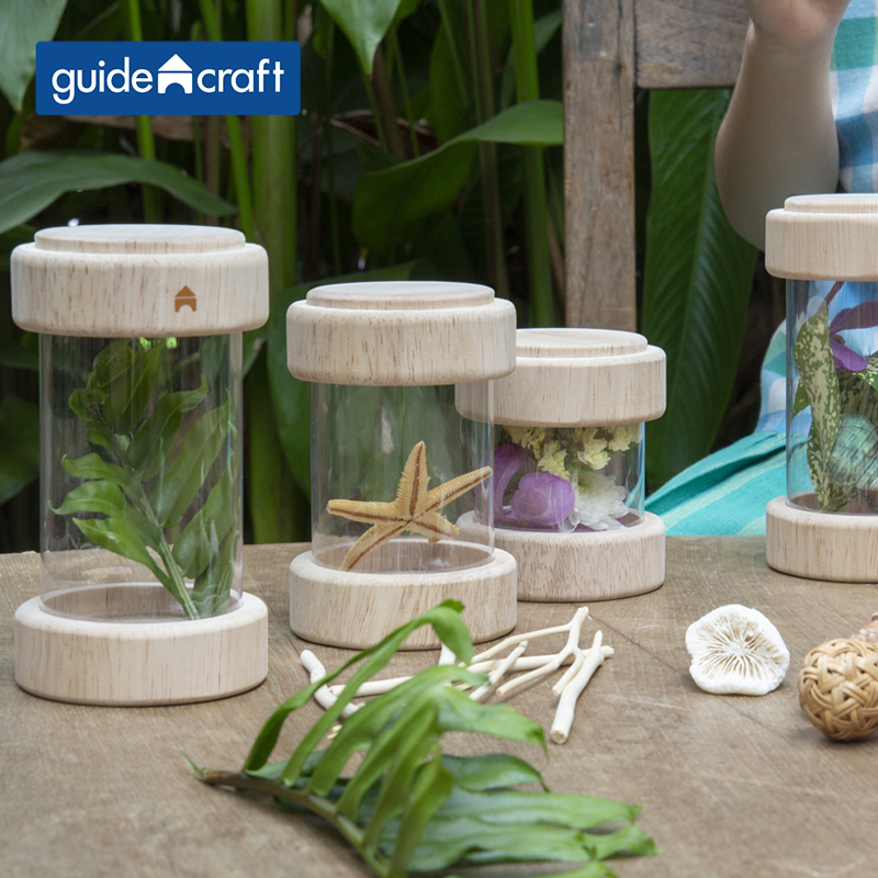 收藏罐套装透明彩色美国guidecraft儿童感官发展观察瓶棒实验器皿