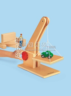 起重机 地震模拟器幼儿园儿童STEM工程技能轮滑系统动力实验教具