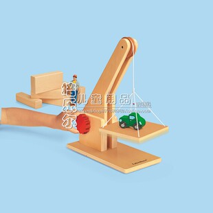 起重机 地震模拟器幼儿园儿童STEM工程技能轮滑系统动力实验教具