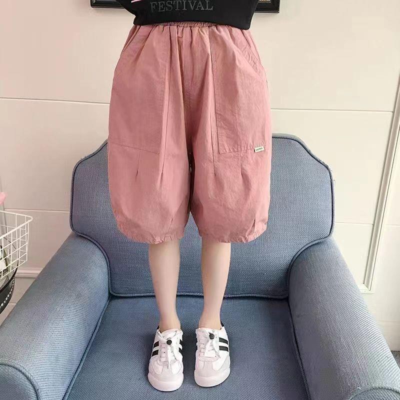 夏季薄款洋派休闲儿童七分裤女童短裤夏天宽松工装过膝女