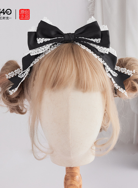 原创日系软妹百搭lolita洛丽塔蕾丝蝴蝶结发夹KC头饰可搭昭和蛋糕