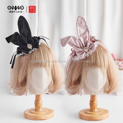 原创手作布蕾兔lolita头饰