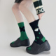 AB不对称绿色鸳鸯袜女中筒袜植绒卡通秋冬可爱小狗透气无骨堆堆袜