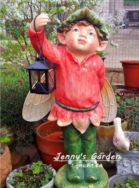 北欧童话花园精灵摆件 提风灯的花仙子 户外花园落地 店铺装饰